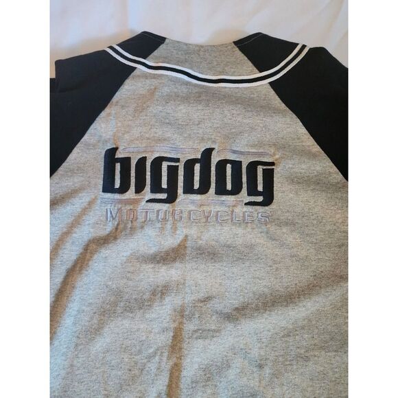 BADGER SPORT BIG DOG MOTORCYCLES SHIRT MENS MEDIUM VINTAGE BUTTON JERSEY EMBROID - Picture 5 of 5
